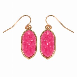 Dobbi VE2289GDPK Druzy Small Dangling Drop Earring ( Variety Colors Av