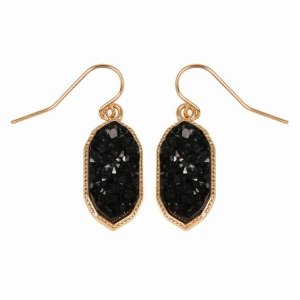 Dobbi VE2289GDBK Druzy Small Dangling Drop Earring ( Variety Colors Av