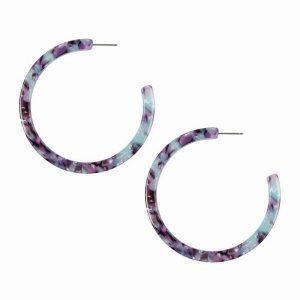 Dobbi VE2362PU Colorful Post Hoop Resin Earrings ( Variety Colors Avai