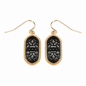 Dobbi VE2464GDBK Filigree Oval Drop Dangle Earrings ( Variety Of Color