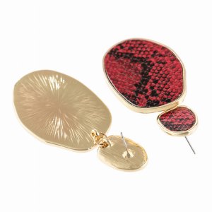 Dobbi HDE2589RD Snake Skin Printed Faceted Post Earrings ( Variety Of 