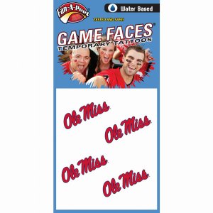 Innovative CF30R MISSISSIPPI Fan-a-peel  Gamesfaces Water Tattoos (pac