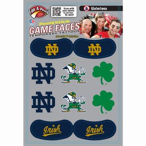 Innovative CPS59R NOTRE DAME Waterless Peel  Stick Temporary Tattoos F