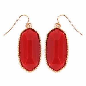 Dobbi VE-1117GDRD Gem Cut Small Drop Earrings ( Variety Of Colors Avai