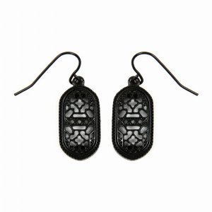 Dobbi VE2464BKBK Filigree Oval Drop Dangle Earrings ( Variety Of Color