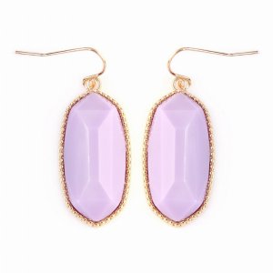 Dobbi VE-1117GDLV Gem Cut Small Drop Earrings ( Variety Of Colors Avai