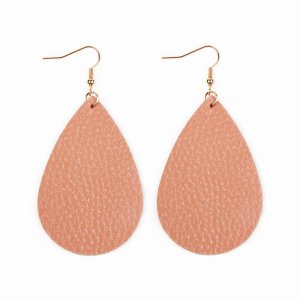 Dobbi HDE2272DPK Teardrop Leather Earrings ( Variety Of Colors Availab