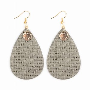 Dobbi HDE2621GY Weaved Fiber Teardrop Drop Dangle Earrings ( Variety O