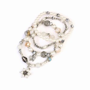 Dobbi HDB2076NA Multi Line Butterfly Pearl Classy Stackable Stretch Be