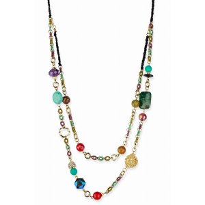 Saachiwholesale 609156 Mazu Double Strand Beaded Necklace (pack Of 1)