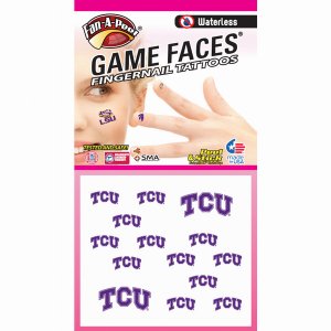 Innovative FN70R TEXAS CHRISTIAN Waterless Peel  Stick Fingernail Fan-