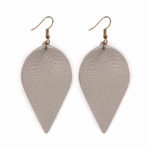 Dobbi HDE2205GY Teardrop Shape Pinched Leather Earrings ( Variety Of C