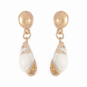 Dobbi HDE2288 Sea Shell Drop Dangling Earrings With Gold Effect ( Vari