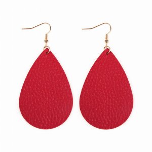 Dobbi HDE2272HPK Teardrop Leather Earrings ( Variety Of Colors Availab