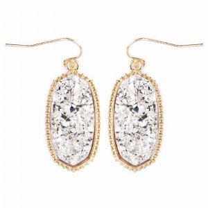 Dobbi VE-1549GDSV Druzy Small Drop Dangling Earrings ( Variety Of Colo