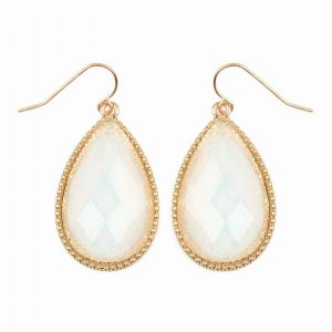 Dobbi VE2397WGWT Faceted Teardrop Glitters Drop Dangle Earrings ( Vari