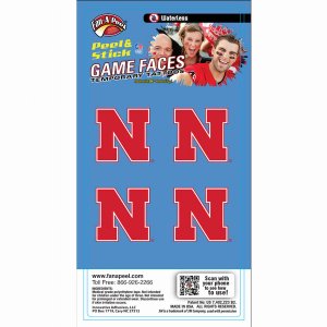 Innovative WCH57R NEBRASKA Waterless Peel  Stick Temporary Tattoos Fan