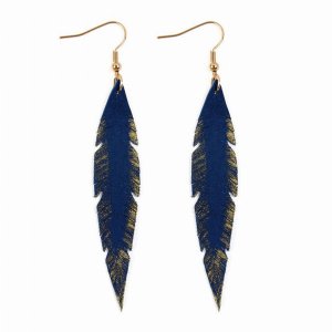 Dobbi HDE2501SP Grunge Feather Leather Drop Dangle Earrings ( Variety 