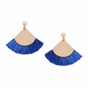 Dobbi SE6813BL Fan Shape Tassel Post Drop Dangle Earrings ( Variety Of