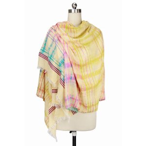 Saachiwholesale 130913 Pastel Ombre Plaid Fall Scarf With Eyelash Frin