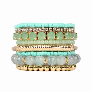 Dobbi HDB1286MN Natural Stone Beads Stretch Bracelets Multi Color ( Va