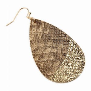 Dobbi CE2013BG Snake Skin  Fish Hook Teardrop Drop Dangling Earrings (