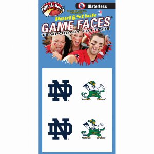 Innovative WCF59R NOTRE DAME Waterless Peel  Stick Temporary Tattoos F