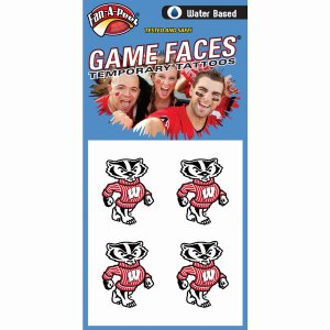 Innovative CF17R WISCONSIN Fan-a-peel  Gamesfaces Water Tattoos (pack 