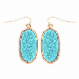 Dobbi E-1549GDAQ Druzy Small Drop Dangling Earrings ( Variety Of Color