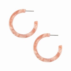 Dobbi VE2292PE Colorful Post Hoop Resin Earrings ( Variety Colors Avai