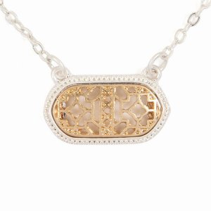 Dobbi N-0903MATSVMATGD Oval Shape Filigree Necklaces ( Variety Of Colo