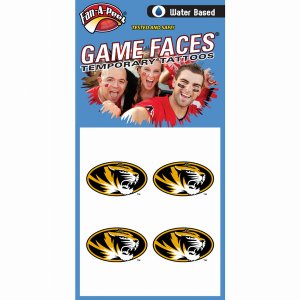 Innovative CC96R MISSOURI Fan-a-peel  Gamesfaces Water Tattoos (pack O