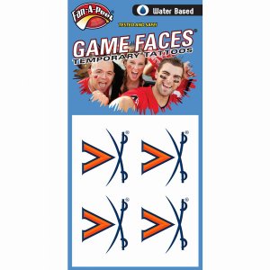 Innovative CC75R VIRGINIA Fan-a-peel  Gamesfaces Water Tattoos (pack O