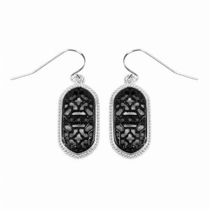 Dobbi VE2464WSBK Filigree Oval Drop Dangle Earrings ( Variety Of Color