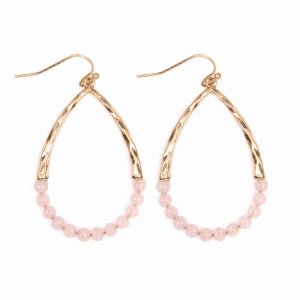 Dobbi ME3037PNK Semi Precious Pearshape Earrings ( Variety Colors Avai