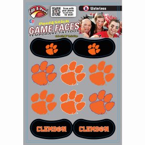 Innovative CPS07R CLEMSON Waterless Peel  Stick Temporary Tattoos Fan-