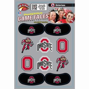 Innovative CPS19R OHIO STATE Waterless Peel  Stick Temporary Tattoos F