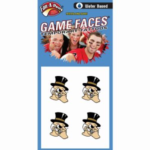 Innovative CB31R WAKE FOREST Fan-a-peel  Gamesfaces Water Tattoos (pac