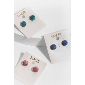 Saachiwholesale 609271 Metallic Crochet Stud Earring (pack Of 1)