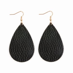 Dobbi HDE2272BK Teardrop Leather Earrings ( Variety Of Colors Availabl