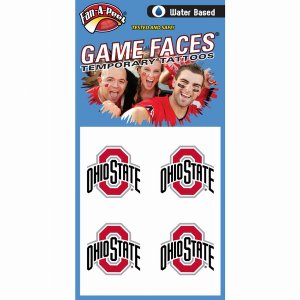 Innovative CB19R OHIO STATE Fan-a-peel  Gamesfaces Water Tattoos (pack