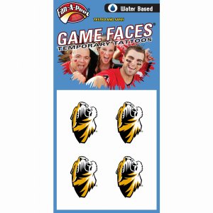 Innovative CF96R MISSOURI Fan-a-peel  Gamesfaces Water Tattoos (pack O