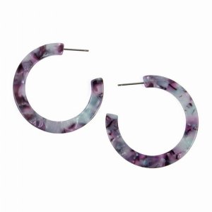 Dobbi VE2292PU Colorful Post Hoop Resin Earrings ( Variety Colors Avai