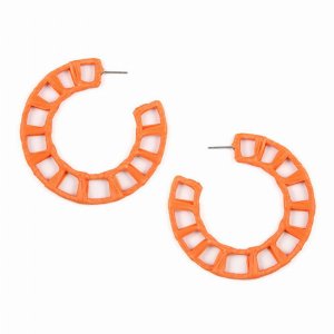 Dobbi IE0472OR Semi Circle Straw Wrapped Post Hoop Earrings( Variety C