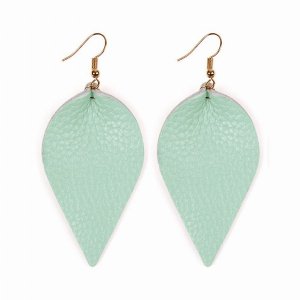 Dobbi HDE2205LMN Teardrop Shape Pinched Leather Earrings ( Variety Of 