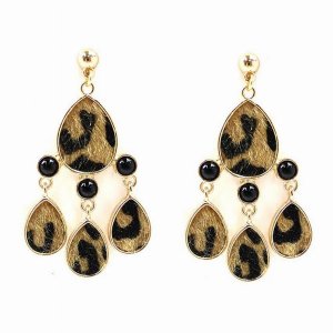 Dobbi KER4130GDLEO Animal Printed Drop Dangle Post Earrings ( Variety 