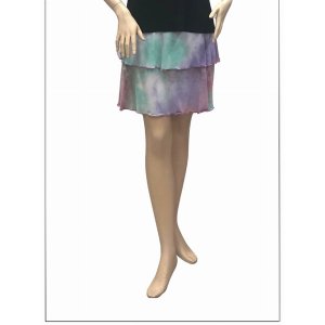 Island SH001-9002-P1 3 Tier Printed Skort With The Ruffle In The Cente