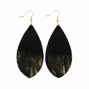 Dobbi HDE2442BKG Grunge Tone Fringed Drop Leather Earrings ( Variety O