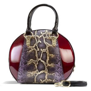 Bravo B15-0293BURG Svetlana Version 2 Python Print Leather Handbag (pa