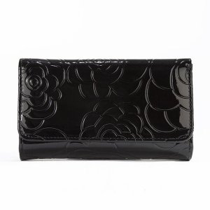 Bravo WB1-02B Leather Flower Print Wallet Mediumlarge (pack Of 1)